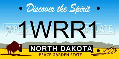 1WRR1 North Dakota License Plate