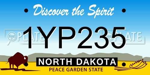 1YP235 North Dakota License Plate