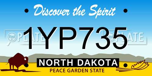 1YP735 North Dakota License Plate