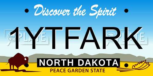 1YTFARK North Dakota License Plate