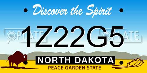 1Z22G5 North Dakota License Plate