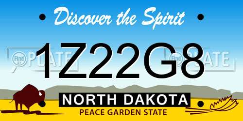 1Z22G8 North Dakota License Plate