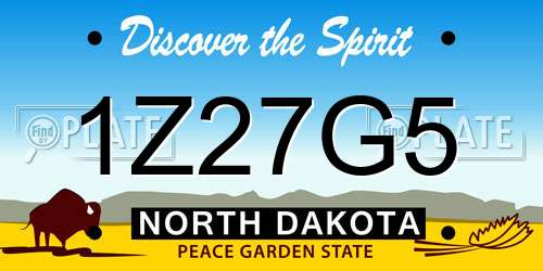 1Z27G5 North Dakota License Plate