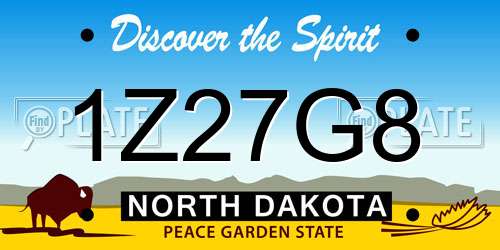 1Z27G8 North Dakota License Plate