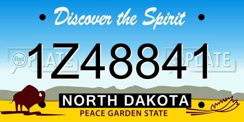1Z48841 North Dakota License Plate