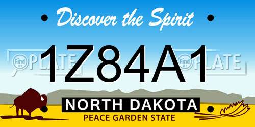 1Z84A1 North Dakota License Plate