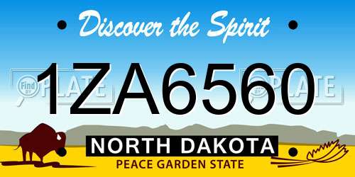 1ZA6560 North Dakota License Plate
