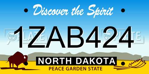 1ZAB424 North Dakota License Plate