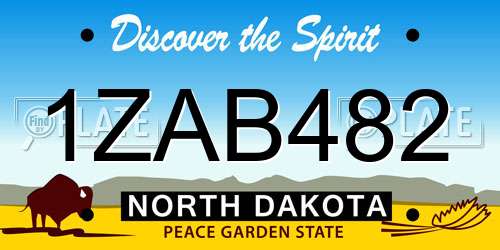 1ZAB482 North Dakota License Plate