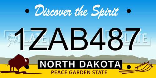 1ZAB487 North Dakota License Plate