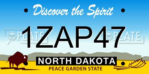 1ZAP47 North Dakota License Plate