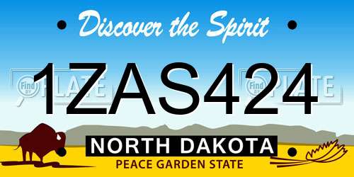 1ZAS424 North Dakota License Plate