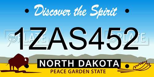 1ZAS452 North Dakota License Plate