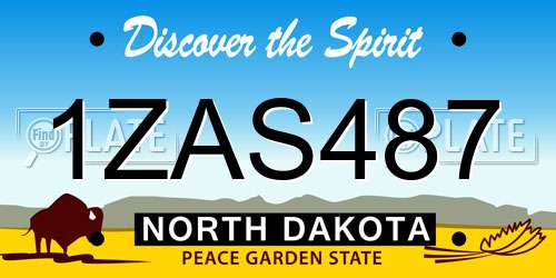 1ZAS487 North Dakota License Plate