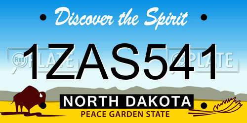 1ZAS541 North Dakota License Plate