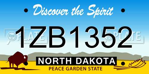 1ZB1352 North Dakota License Plate