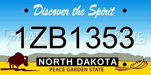 1ZB1353 North Dakota License Plate