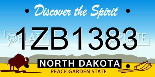 1ZB1383 North Dakota License Plate