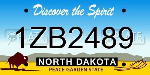 1ZB2489 North Dakota License Plate