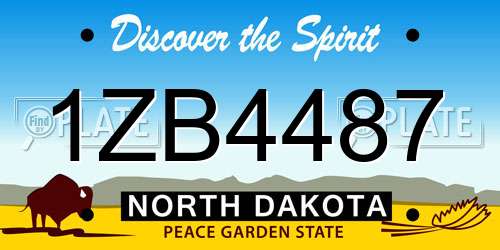 1ZB4487 North Dakota License Plate