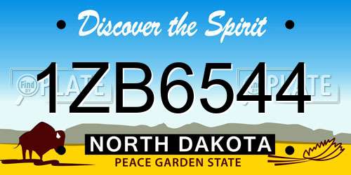 1ZB6544 North Dakota License Plate