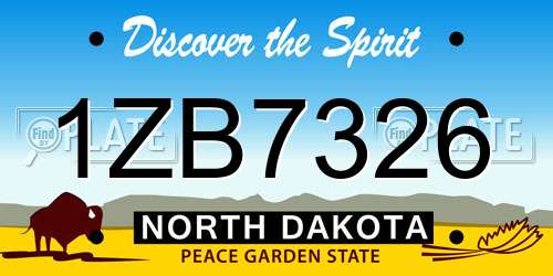 1ZB7326 North Dakota License Plate