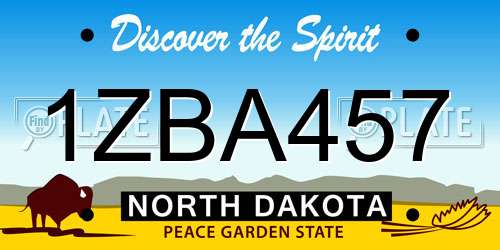 1ZBA457 North Dakota License Plate