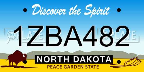 1ZBA482 North Dakota License Plate