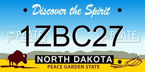 1ZBC27 North Dakota License Plate