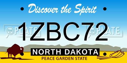 1ZBC72 North Dakota License Plate
