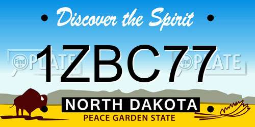 1ZBC77 North Dakota License Plate