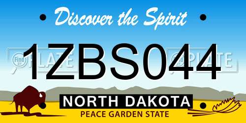 1ZBS044 North Dakota License Plate