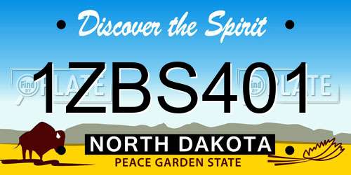 1ZBS401 North Dakota License Plate