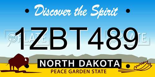 1ZBT489 North Dakota License Plate