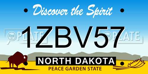1ZBV57 North Dakota License Plate