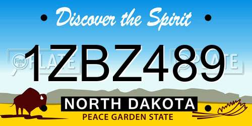 1ZBZ489 North Dakota License Plate