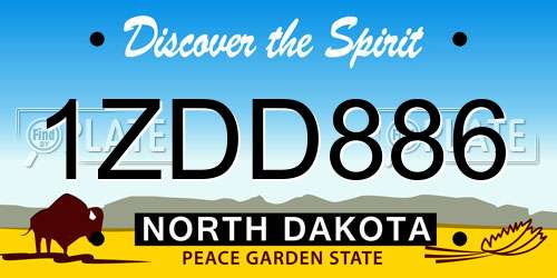 1ZDD886 North Dakota License Plate