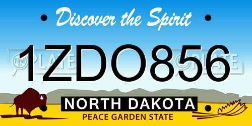 1ZDO856 North Dakota License Plate
