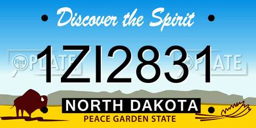 1ZI2831 North Dakota License Plate