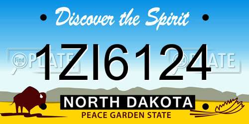 1ZI6124 North Dakota License Plate