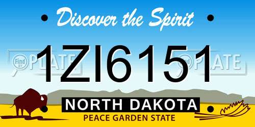 1ZI6151 North Dakota License Plate