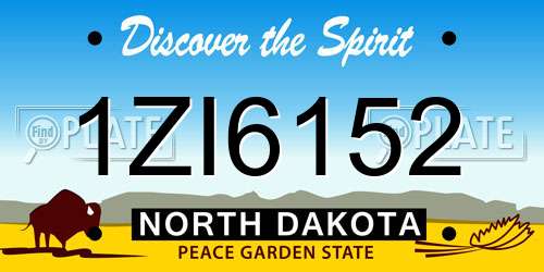 1ZI6152 North Dakota License Plate