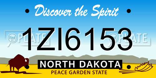 1ZI6153 North Dakota License Plate