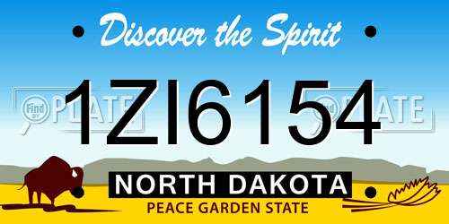 1ZI6154 North Dakota License Plate