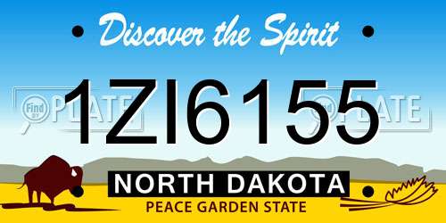 1ZI6155 North Dakota License Plate