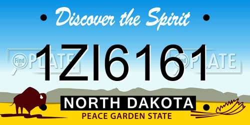 1ZI6161 North Dakota License Plate