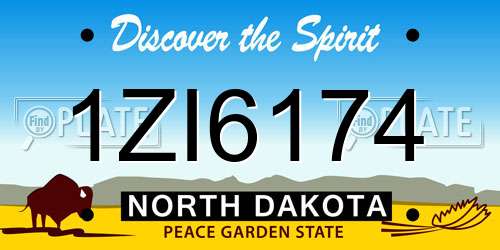 1ZI6174 North Dakota License Plate
