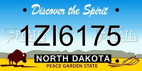 1ZI6175 North Dakota License Plate