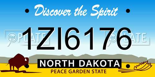1ZI6176 North Dakota License Plate