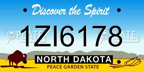 1ZI6178 North Dakota License Plate